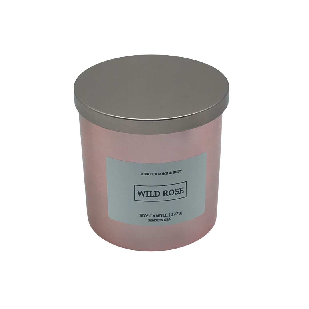 Wild Rose Soy Candle 8.4 oz Jar Non-Toxic