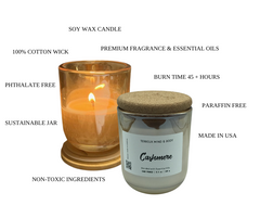 White Oak & Vanilla Soy Candle - 8.5 oz Luxe Glass, Cotton Wick | Terreux Mind