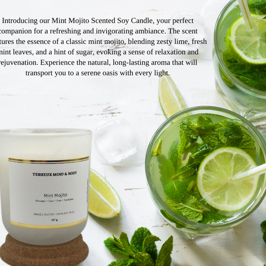 Cool & Refreshing Mint Mojito - 12 oz Hand Poured Soy | Terreux Mind